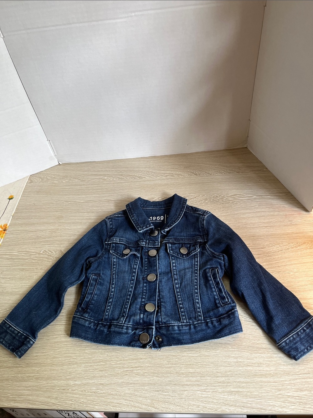 Kids Navy Denim Jacket with Button Front